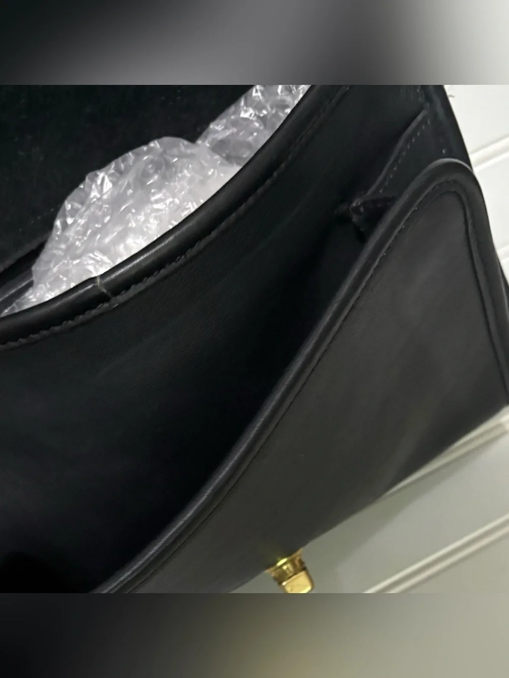 COACH Vintage Ridgefield Black Leather Flap Crossbody Shoulder Bag Purse 9812